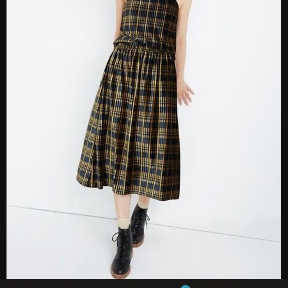 Madewell Plaid Midi Skirt